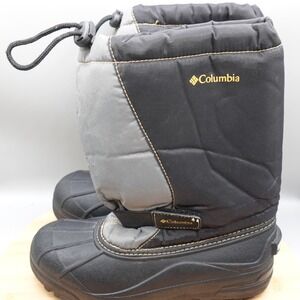Columbia Boots Youth 5 Black Waterproof Winter Snow Ripstop YY1145-013‎ MinFlaw